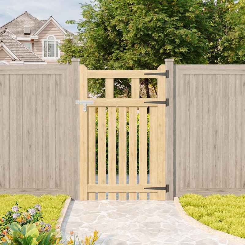 76x120cm Outdoor Wooden Garden Gate Fence Door