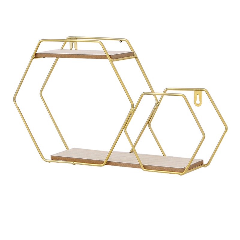 Honeycomb Modern Hexagonal 2 Tier Wall Floating Shelf