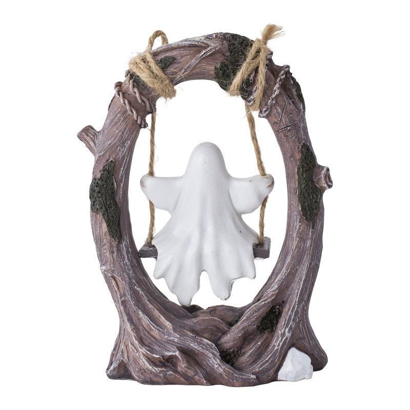 Living and Home Halloween Ghost on Tree swing Figurine