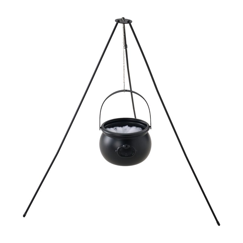 Living and Home Halloween Witch Cauldron on Tripod with Light Strip