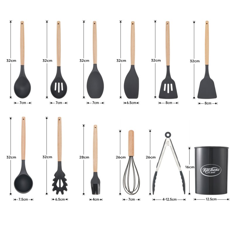 Silicone Kitchen Cooking Utensils Set
