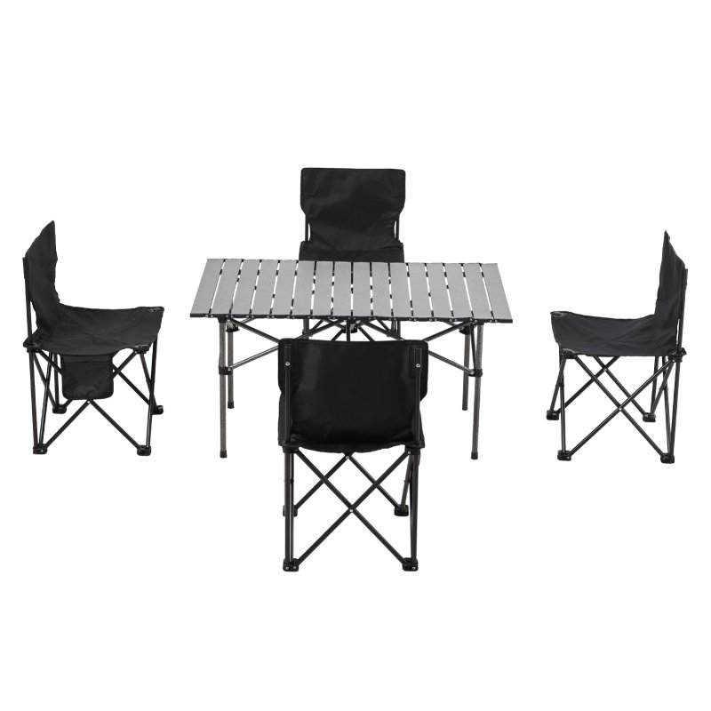 Portable Folding Camping Table with 4 Chairs