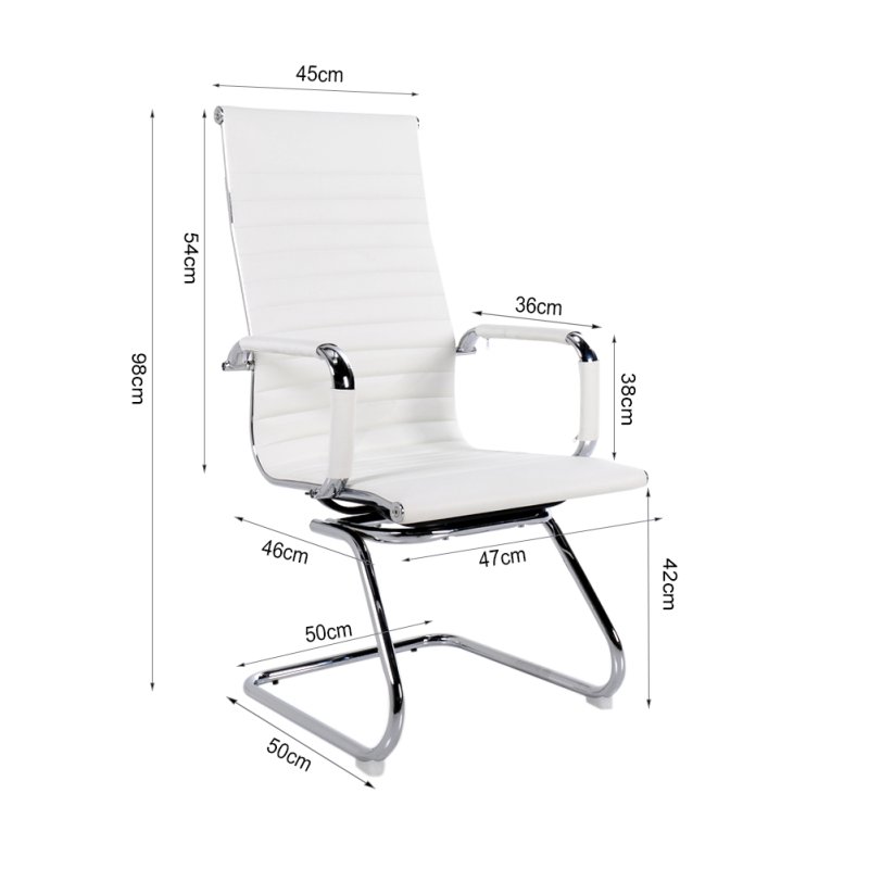 Office Chair Dining Seat PU Leather, White