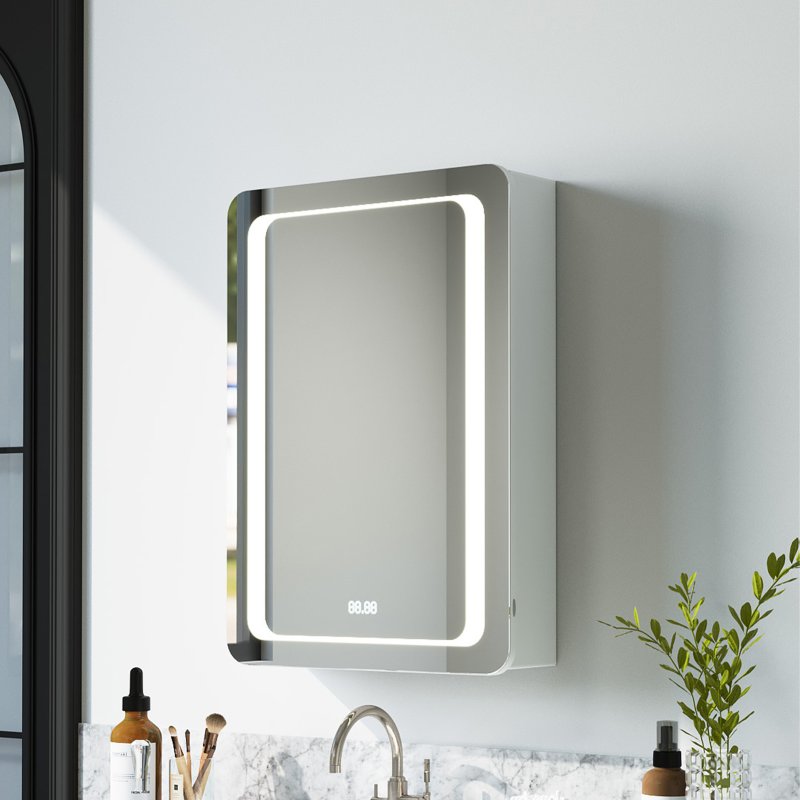 Rectangle Wall Mounted LED Mirror Cabinet