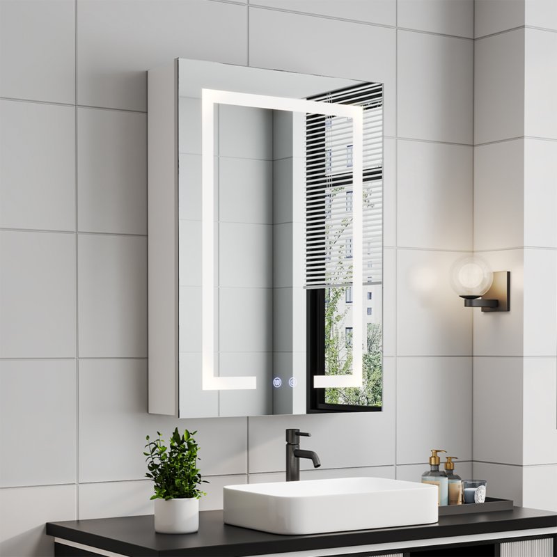 Anti-Fog LED Mirror Cabinet with Touch Control