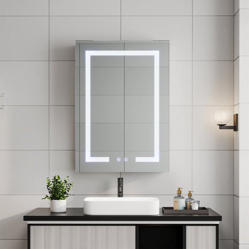 Anti-Fog LED Mirror Cabinet with Touch Control
