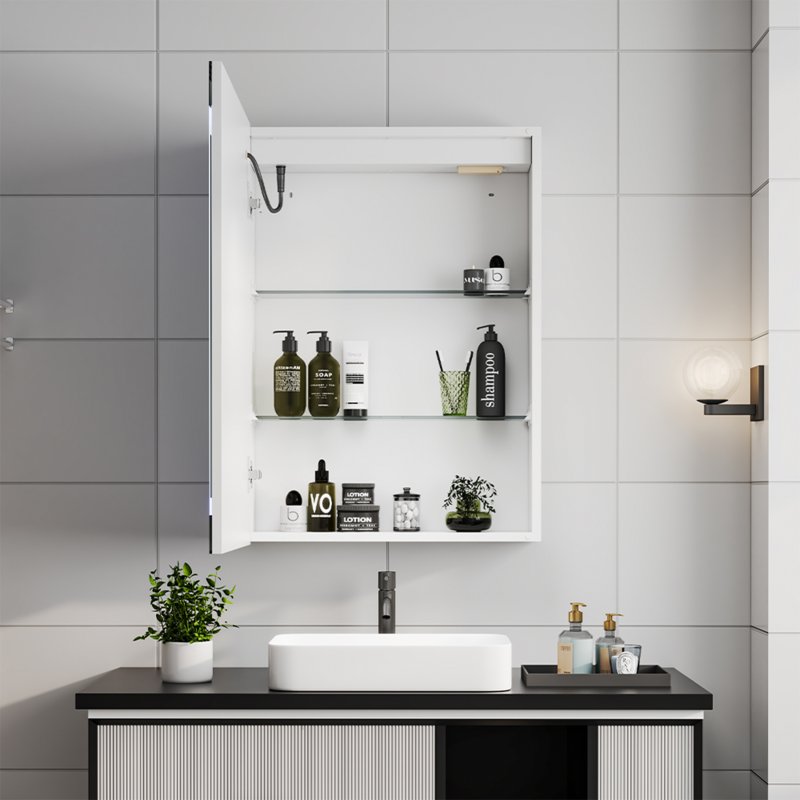 Anti-Fog LED Mirror Cabinet with Touch Control