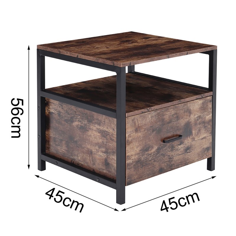 Industrial Bedroom 1 Drawer Bedside Table