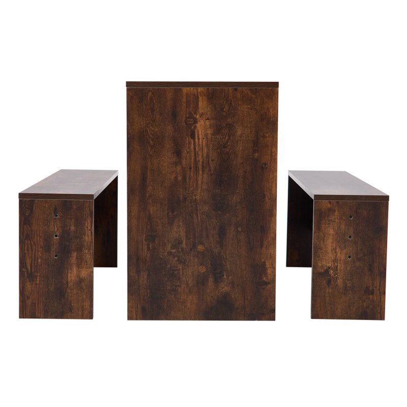 Living and Home 100x47cm Retro Dining Table Set with 2 Stools