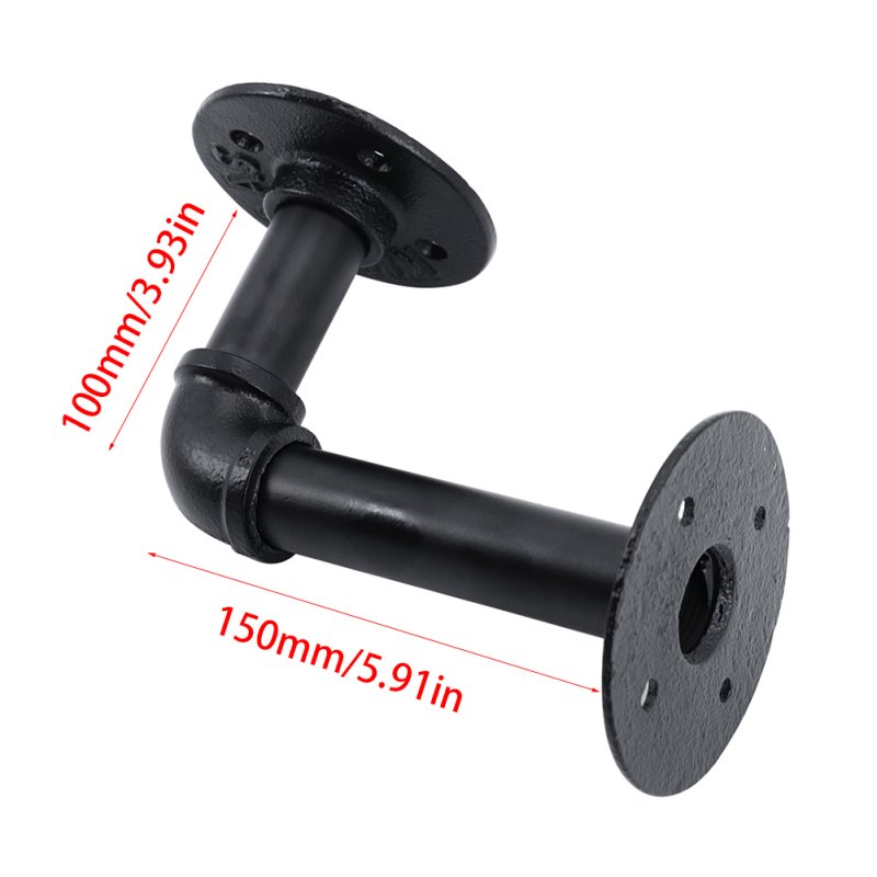 2-Pack Industrial Style Iron Pipe Shelf Brackets