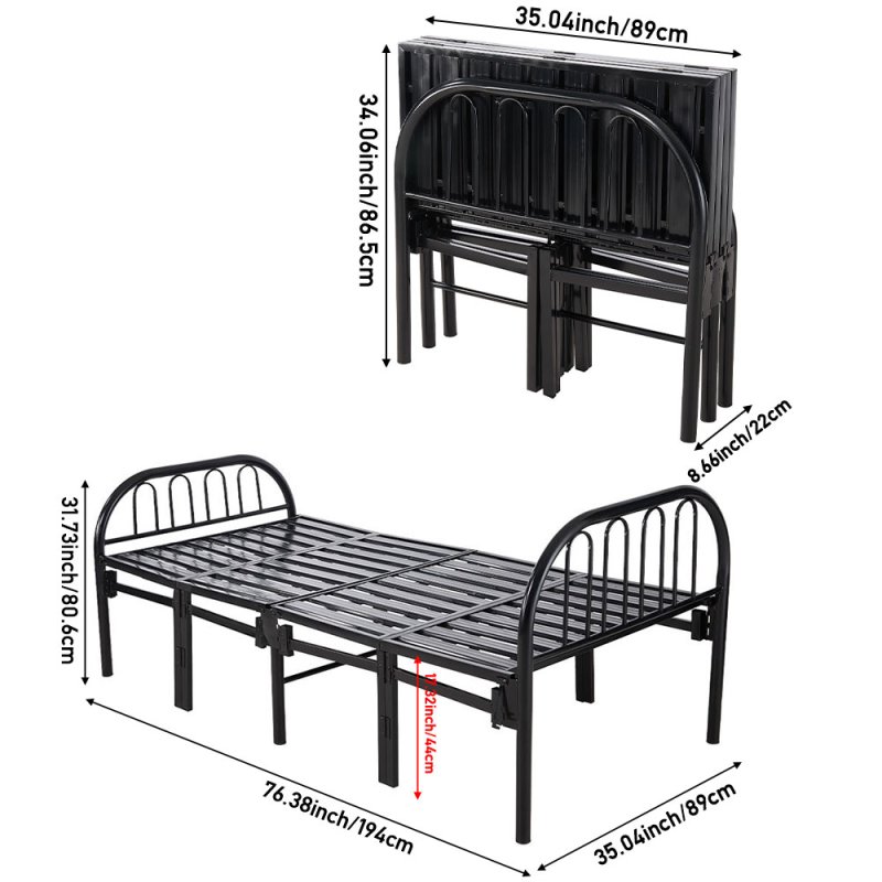 Living and Home 194x89cm Metal Folding Bed Frame