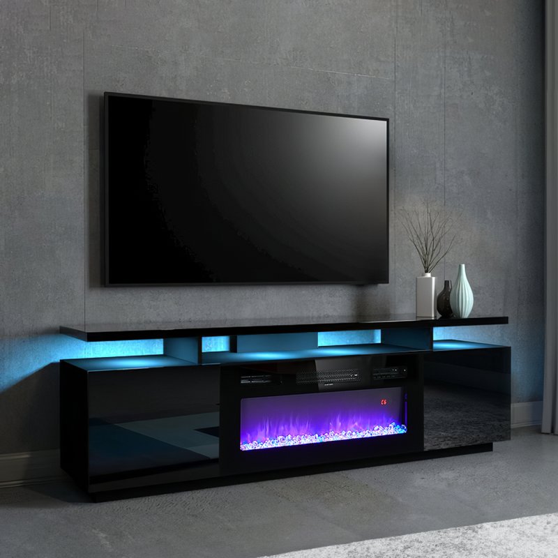 Recessed Electric Fireplace TV Stand with Remote Control