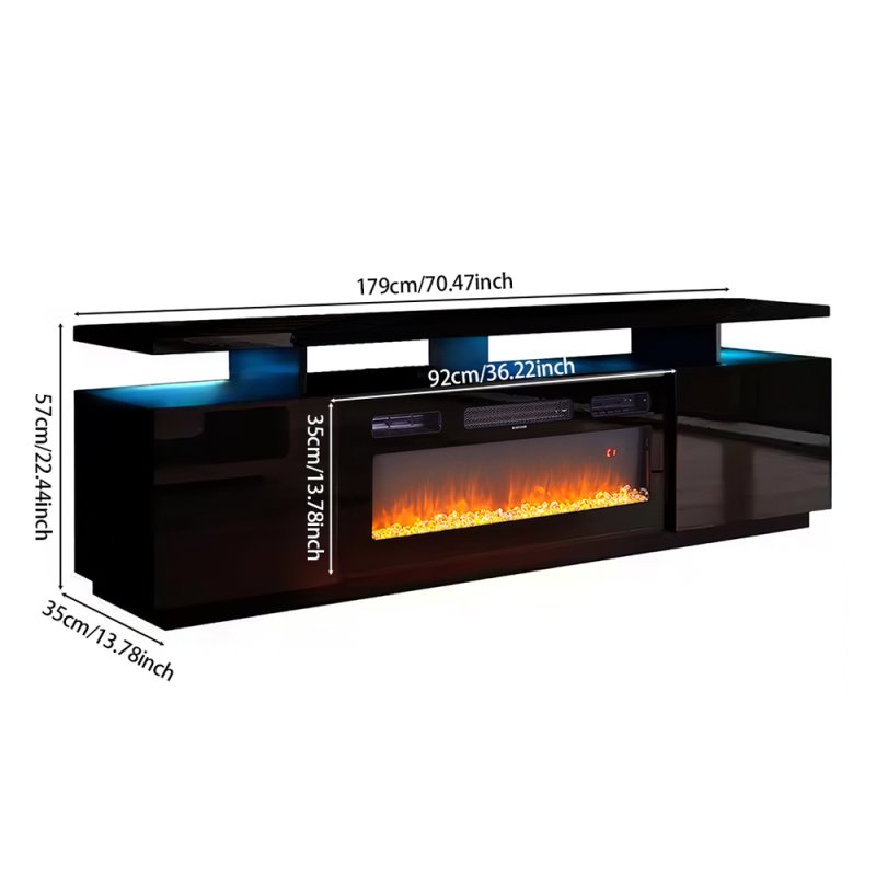 Recessed Electric Fireplace TV Stand with Remote Control