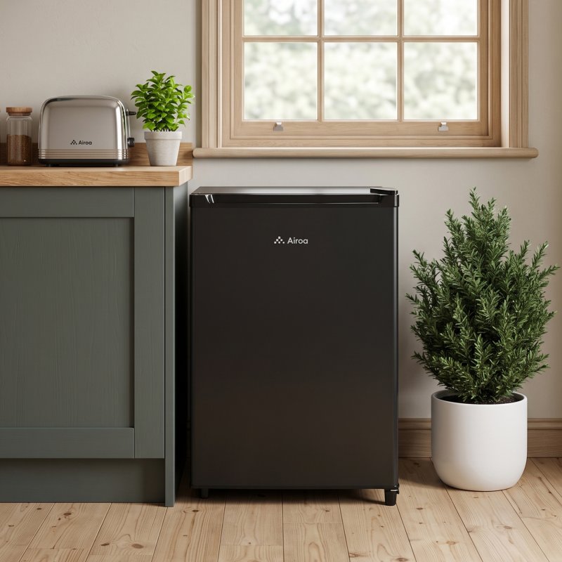 46L Freestanding Freezer, Single Door with Drawer, Black