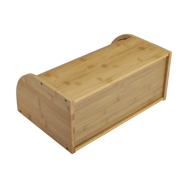 Bamboo Roll Top Bread Bin Food Storage Box, Bread Box