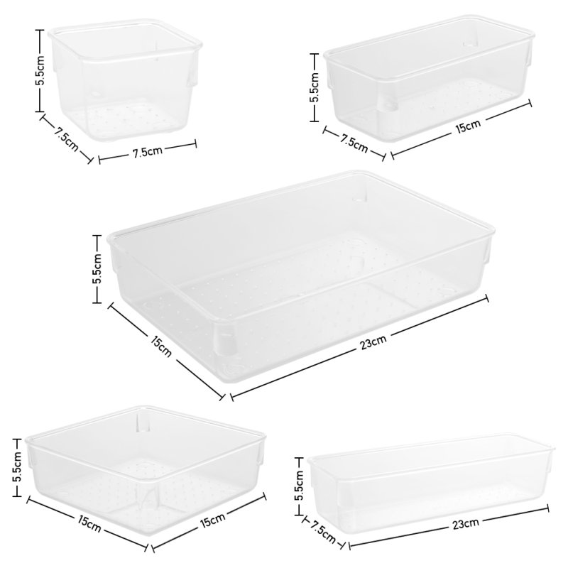 28-Piece Transparent Desktop Organisers