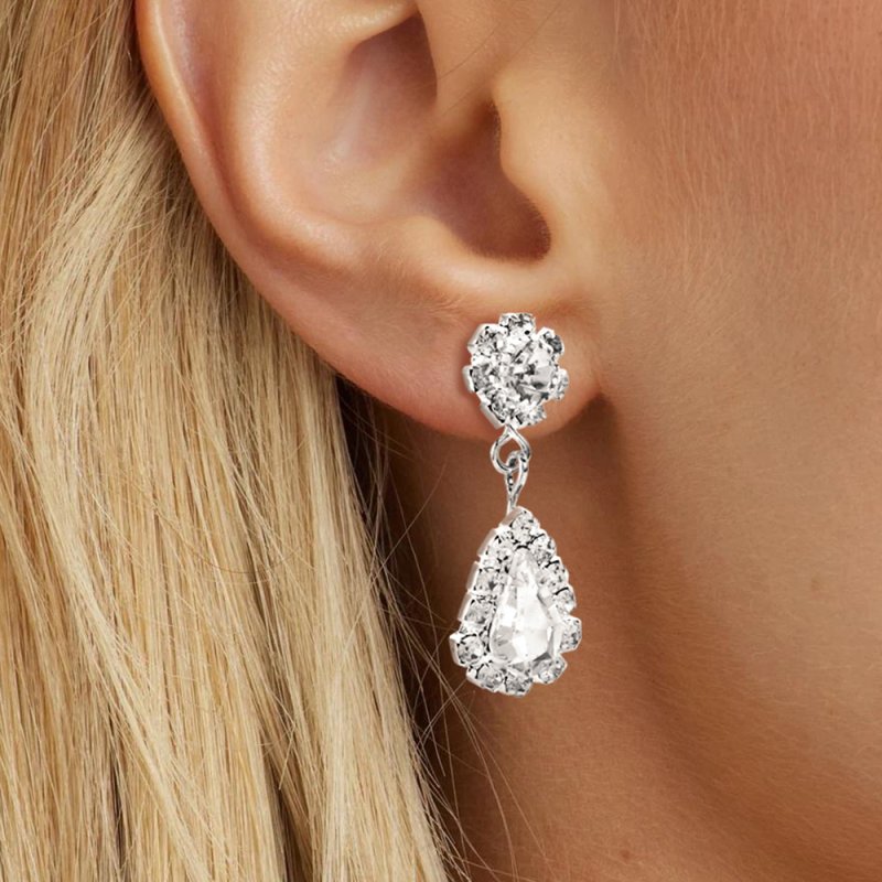 3Pcs Necklace Teardrop Dangle Earrings Bracelet Jewelry Set