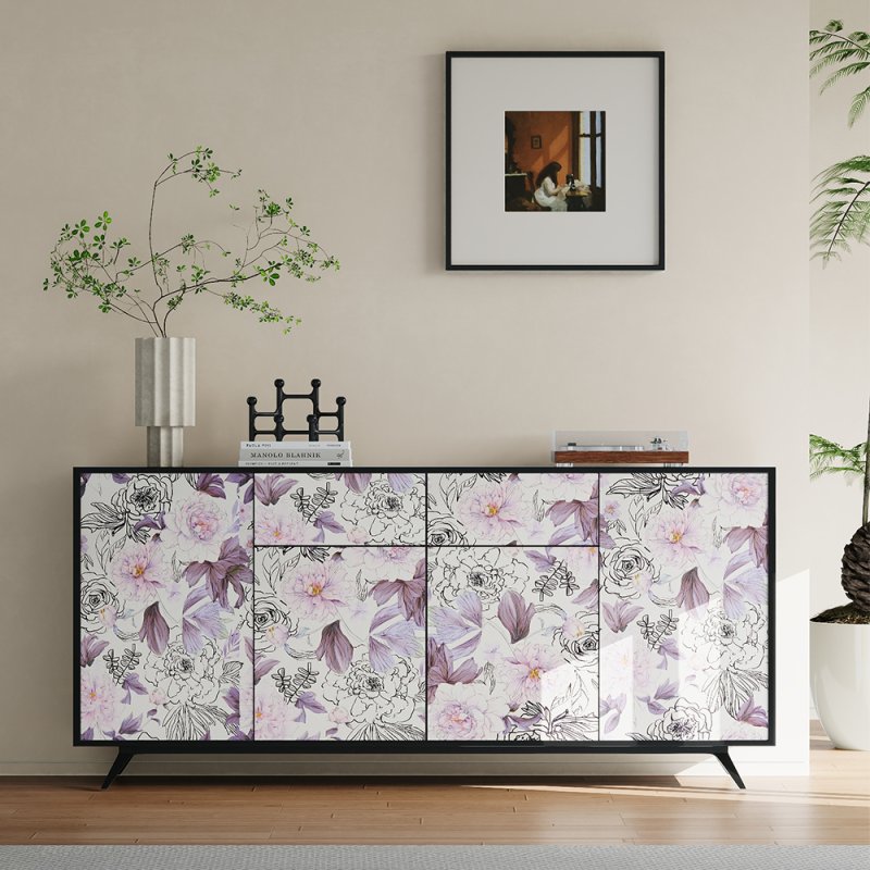 Roll of Self-Adhesive Floral Wallpaper 1000cm x 44cm