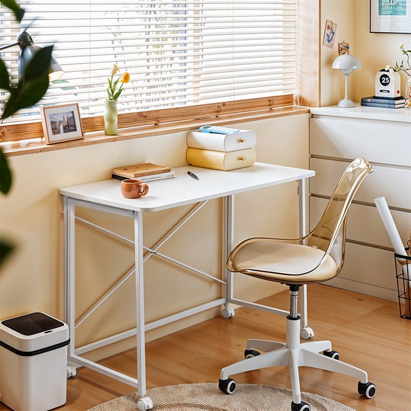 Living and Home 100x50cm Folding Office Desk with Casters