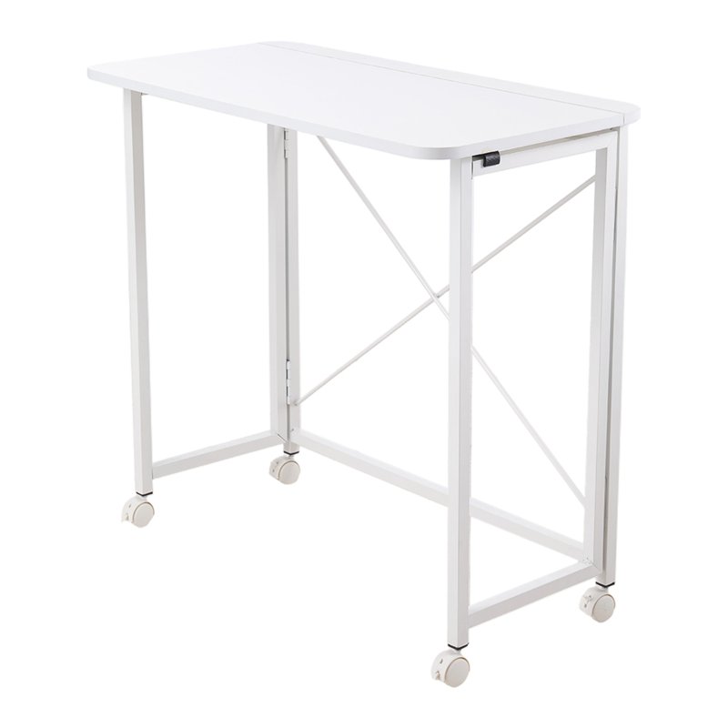 Living and Home 100x50cm Folding Office Desk with Casters