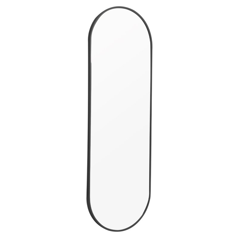 Modern Oval Metal Full Length Wall Mirror Black