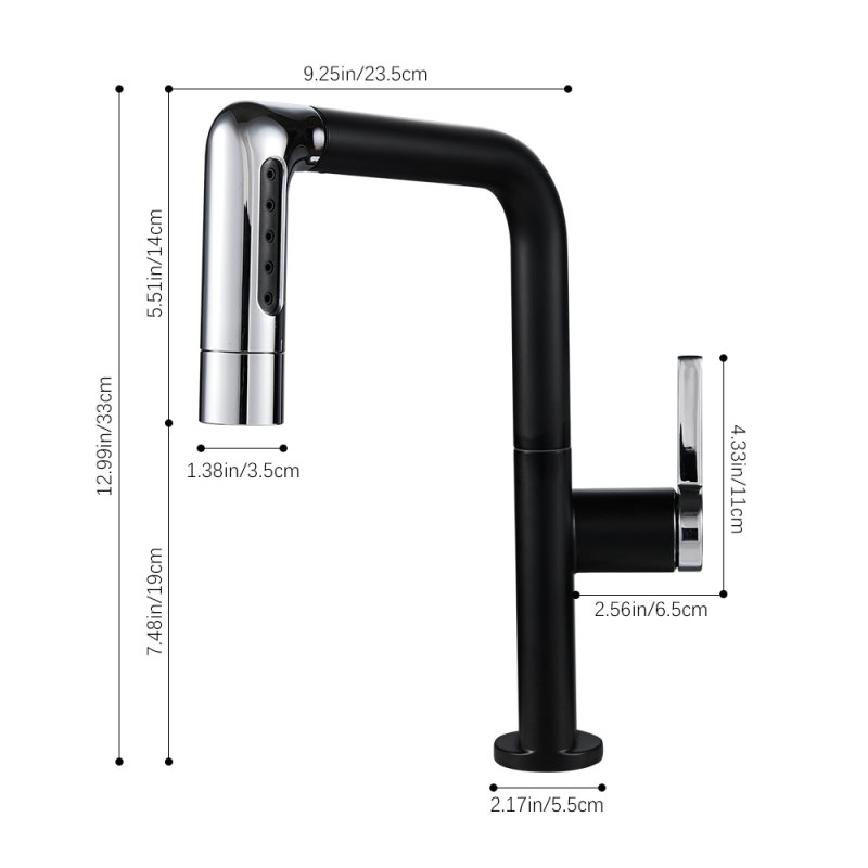 Pull-out Sprayer Retractable Kitchen Faucet with 5 Modes