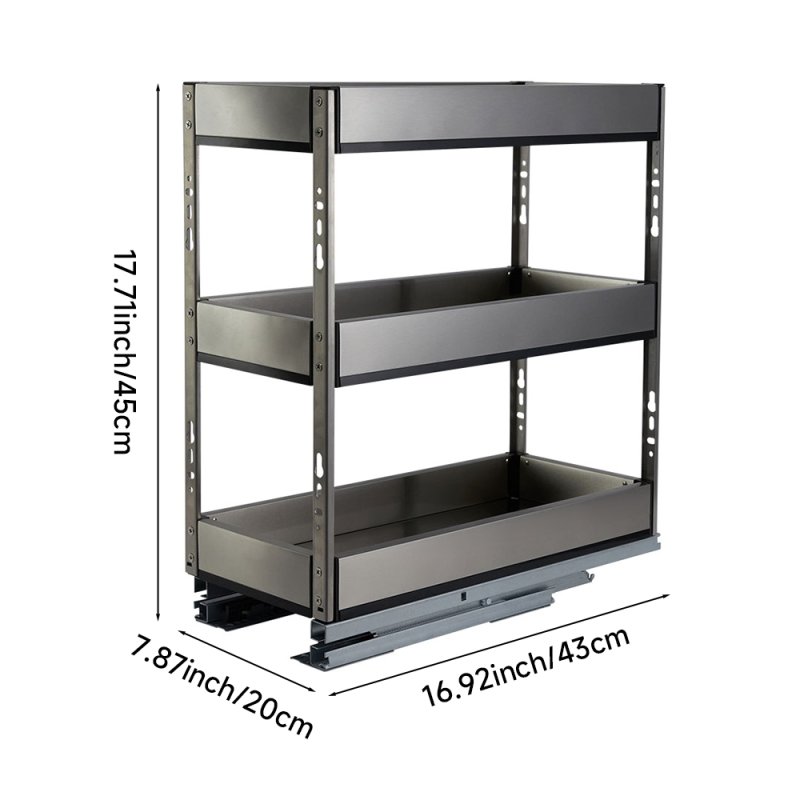 3-Tier Kitchen Cabinet Pull Out Shelf Organizer