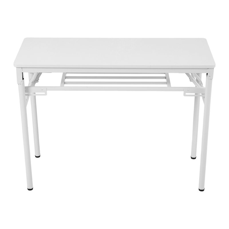 Living and Home 2-Tier Folding Office Desk Foldable Writing Table-White, 100x40cm