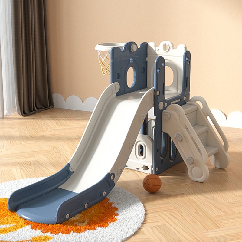 Kids Playset with Slide Basket Hoop Indoor Toddler Playground