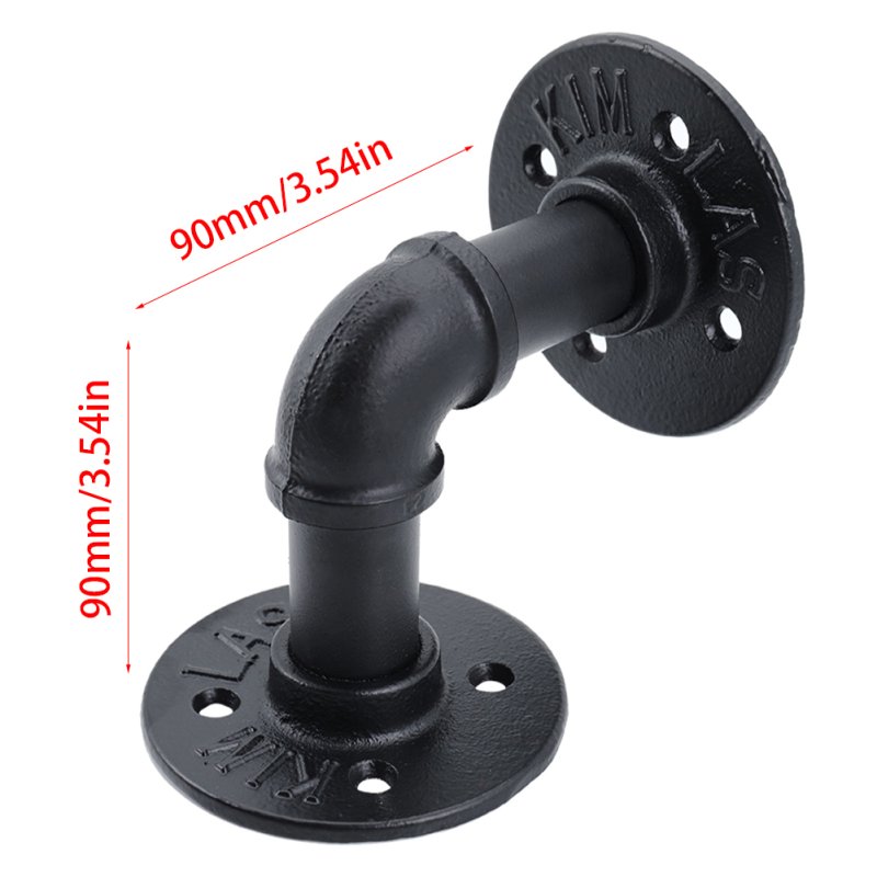 2-Pack Industrial Style Iron Pipe Shelf Brackets