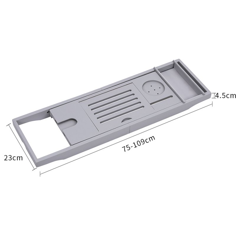 Rustic Expandable Bamboo Wooden Bathtub Caddy Tray