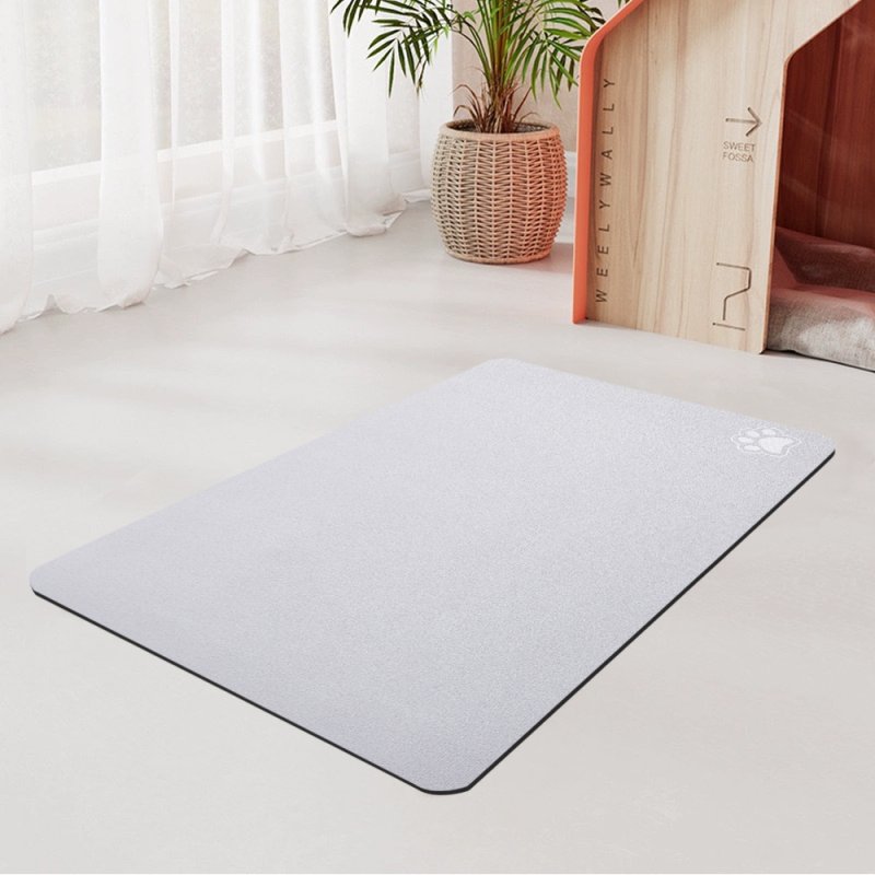 Light Grey Washable Diatom Mud Pet Mat With Nonslip Bottom