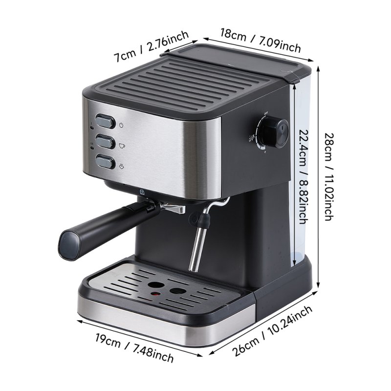 1.5L Espresso Machine with Milk Frother