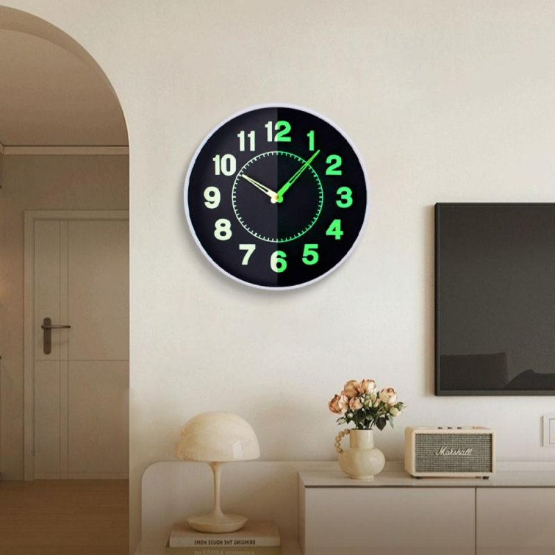 Living and Home 12-inch Battery-Powered Luminous Non-Ticking Wall Clock