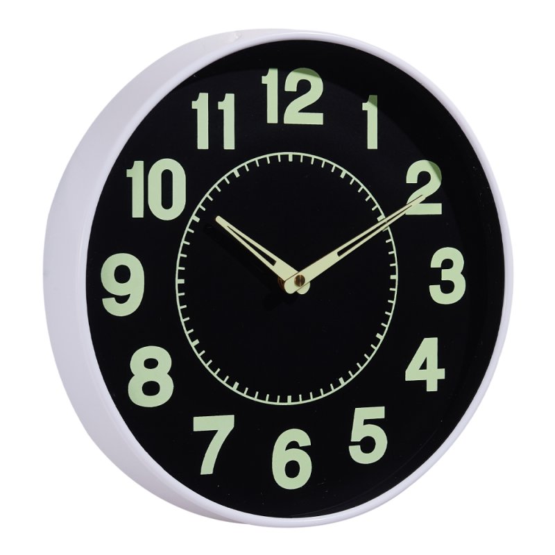 Living and Home 12-inch Battery-Powered Luminous Non-Ticking Wall Clock