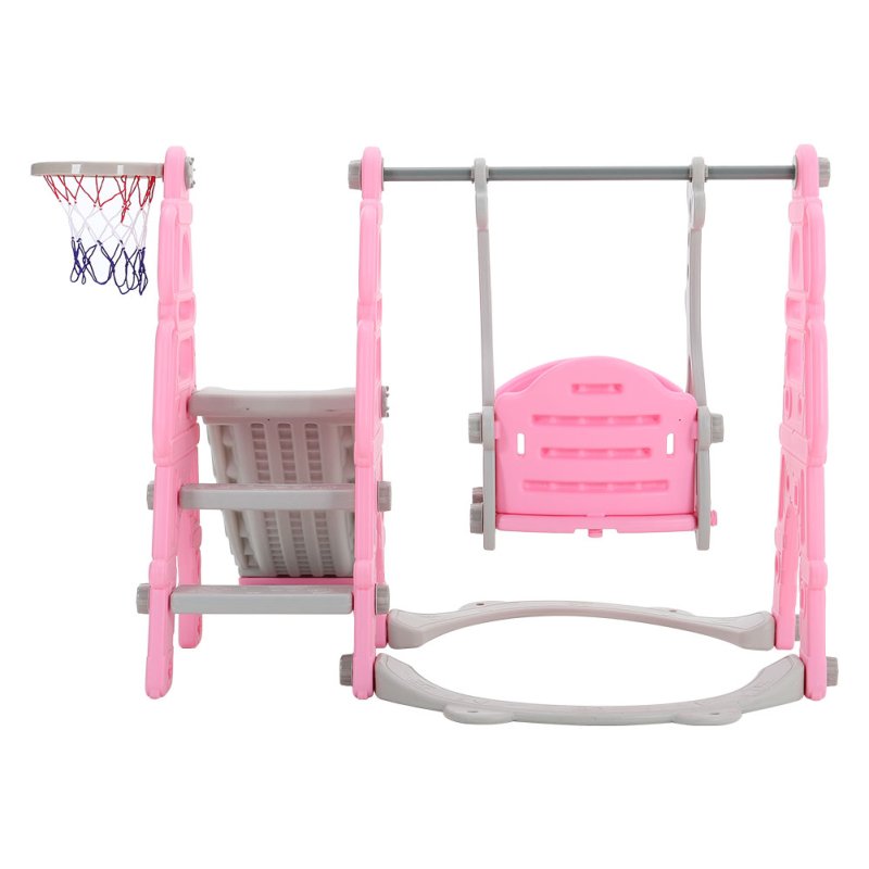 Kids Toddler Swing and Slide Set with Basketball Hoop