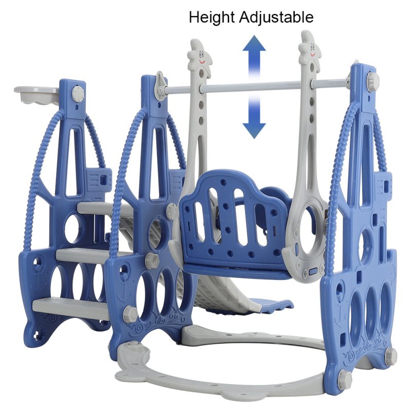 3 in 1 Toddler Slide, Swing and Climber Playset with Basketball Hoop