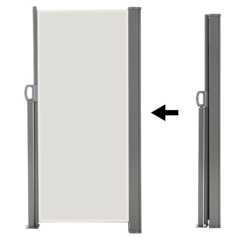 300cm L x 180cm W Outdoor Retractable Privacy Side Awning, Beige