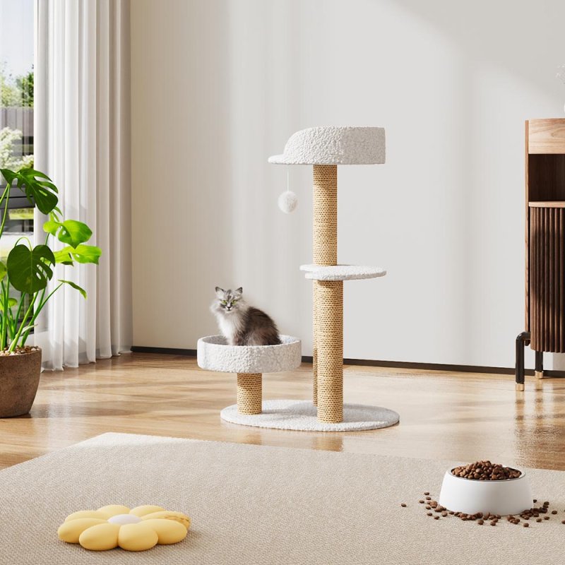 Padded Cat Tower with Sisal Scratching Post