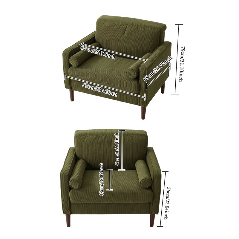 Upholstered Single Sofa Armchair