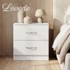 Levede Bedside Table With 2 Drawer Metal Handles Runners White Bedroom Cabinet