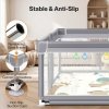 Dekko Baby Playpen 150x180cm Play Mat with 50 Ocean Balls 65cm Safe Height Grey