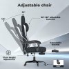 Levede Office Desk Chair Fabric Gaming Recliner Adjustable Height Swivel Black