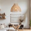 Emitto Ceiling Light Shade Wicker Basket Style Plastic Lampshade Pendant 2PCS