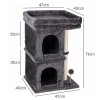 Skylos Cat Tree with Scratching Sisal Post Large Top Perch 2 Condos Dark Grey