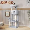 Skylos 143cm Cat Tree Multilevel Scratching Post Climbing Tower Activity Centre
