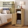 Levede Bedside Table 2 Pc Narrow Side Table Boho Rattan Storage For Bedroom Wood