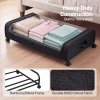 Levede Under Bed Storage Boxes with Lids, 46L x2, Rolling, Black, Oxford