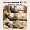 Executive Ergonomic Office Chair Suede Fabric Wide Seat 155?? Recline Footrest