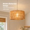 Emitto Lamp Shade Boho Woven Light Shade Durable Easy Fit Living Room Yellow